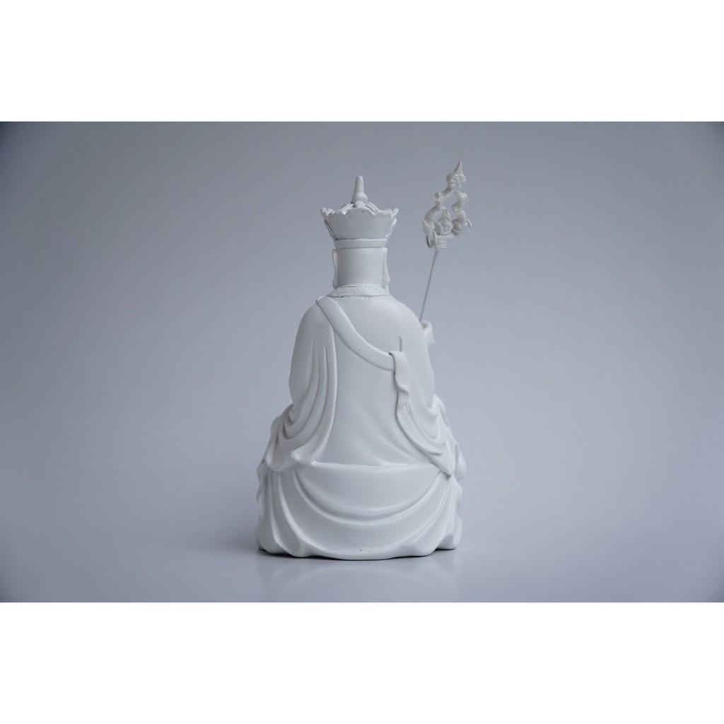 Tượng Phật Địa Tạng Vương Bồ Tát ngồi trắng ngà - Cao 17cm