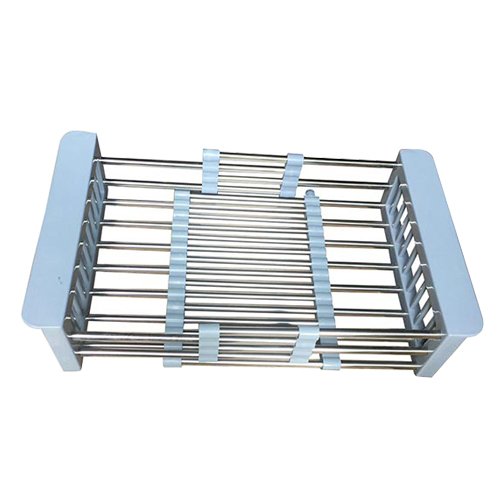 Chậu rửa bát 1 hố 60x45 kèm vòi nóng lạnh cần vuồn, bình xà bông inox, bộ xả chống hôi, rổ đa năng inox KAZTA