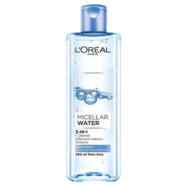 Loreal Paris Nước Tẩy Trang Cho Da Dầu Nhạy Cảm Làm Sạch Sâu Tươi Mát Micellar Water 3 - In - 1 Refreshing 4009530Ml - Big Size 400Ml