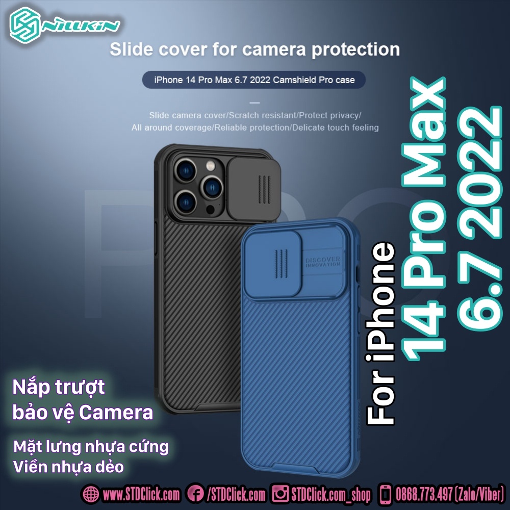 ỐP LƯNG DÀNH CHO ĐIỆN THOẠI IPHONE 14 PRO MAX NILLKIN CAMSHIELD PRO NILLKIN