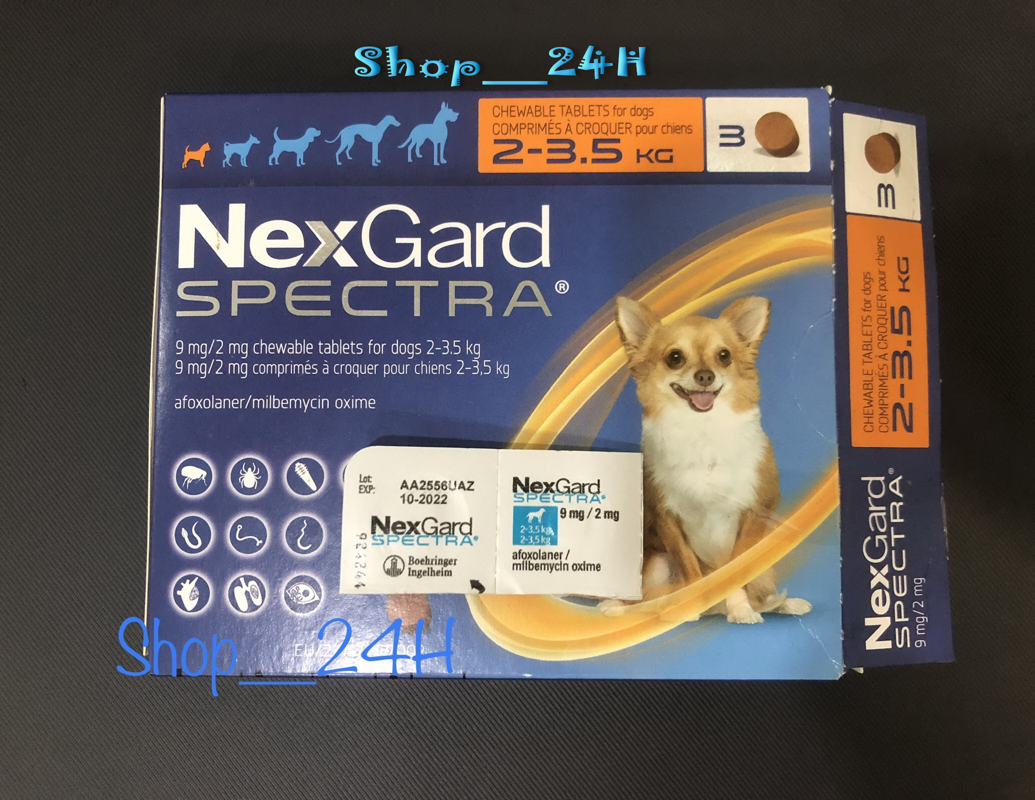 1 viên NexGard Spectra trị giun, ghẻ, viêm da, ve rận (chó 2 - 3,5kg)