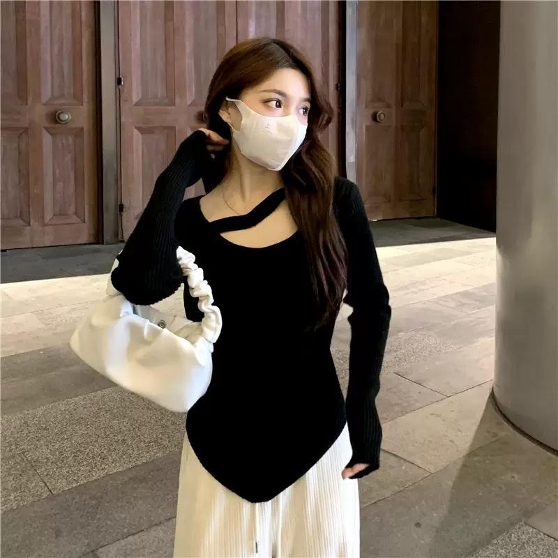 MS438 Áo len dài tay phối dây cá tính