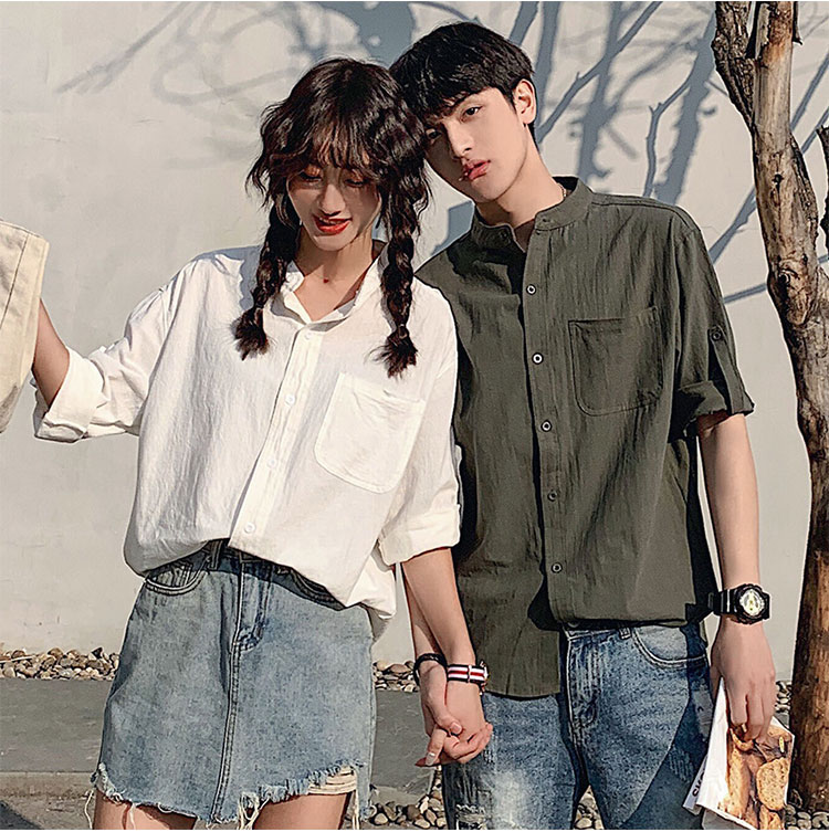 Áo sơ mi cổ tầu tay lỡ chất đũi unisex trẻ trung ArcticHunter, thời trang thương hiệu chính hãng