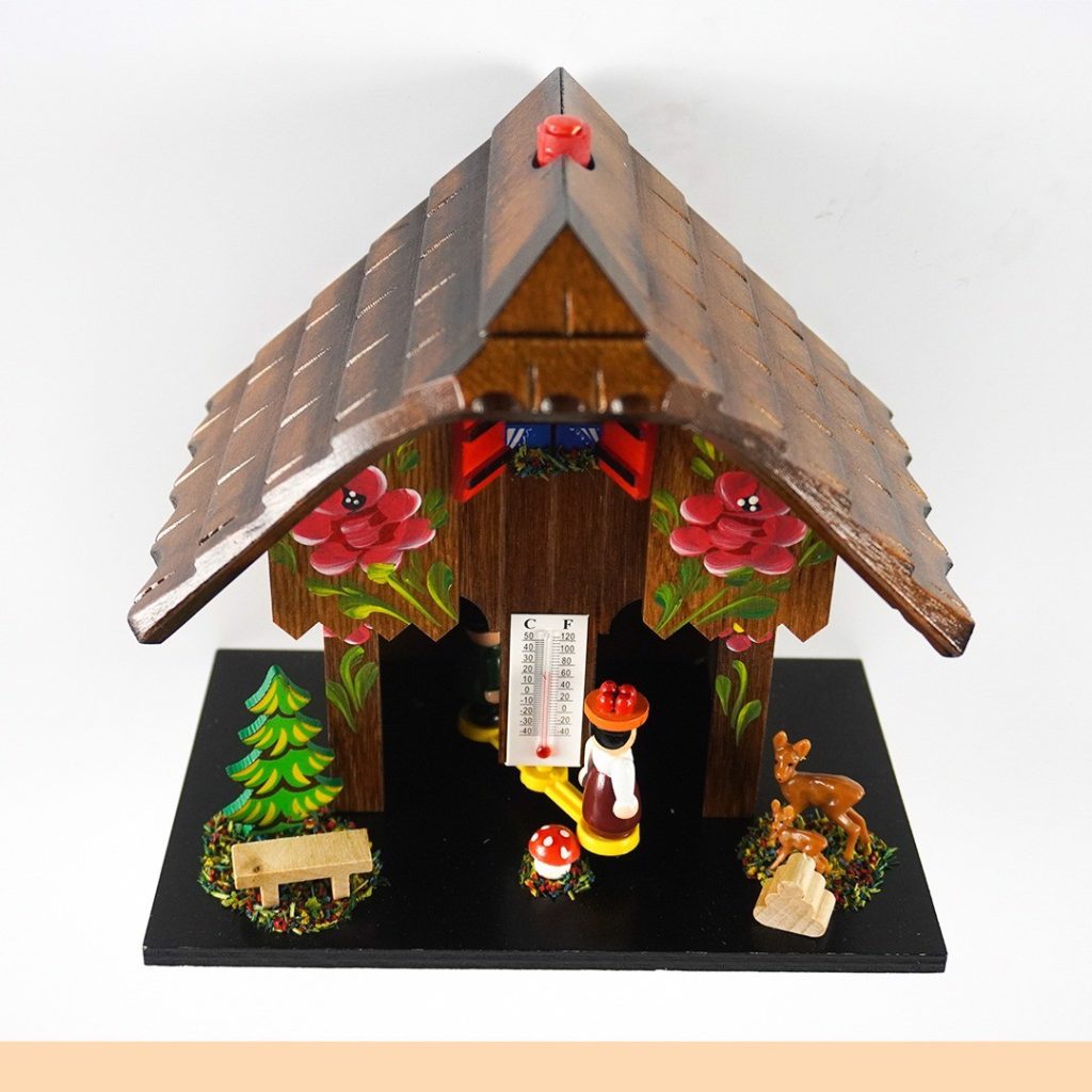 Đồng hồ đo nhiệt độ và độ ẩm Engstler 95 Wetterhaus Black Forest 17 cm MADE IN GERMANY Hàng chính hãng