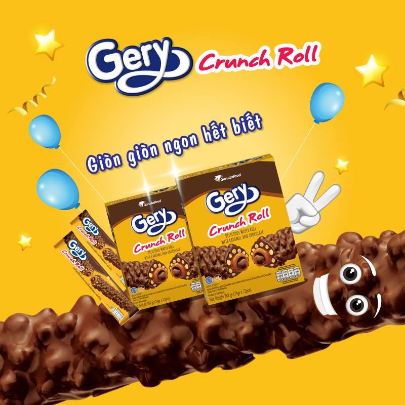 Bánh Cuộn Phủ Socola Gery Crunchroll Chocolate 276g