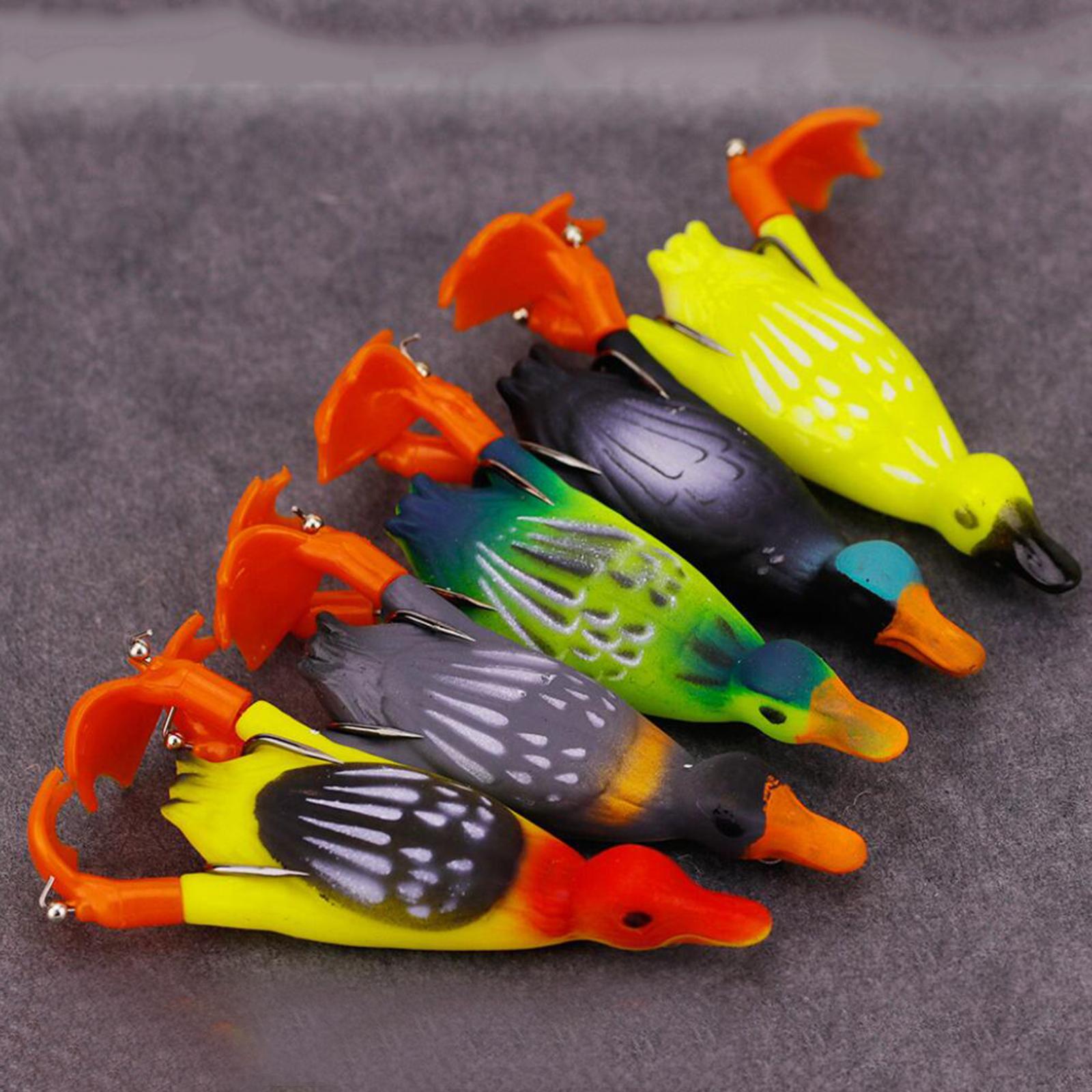 Duck Lure Soft Bait Silicone Fishing Lures Hooks , Realistic Propeller Floating Duckling Swimming Lures for Freshwater Saltwater Tackle Accessories