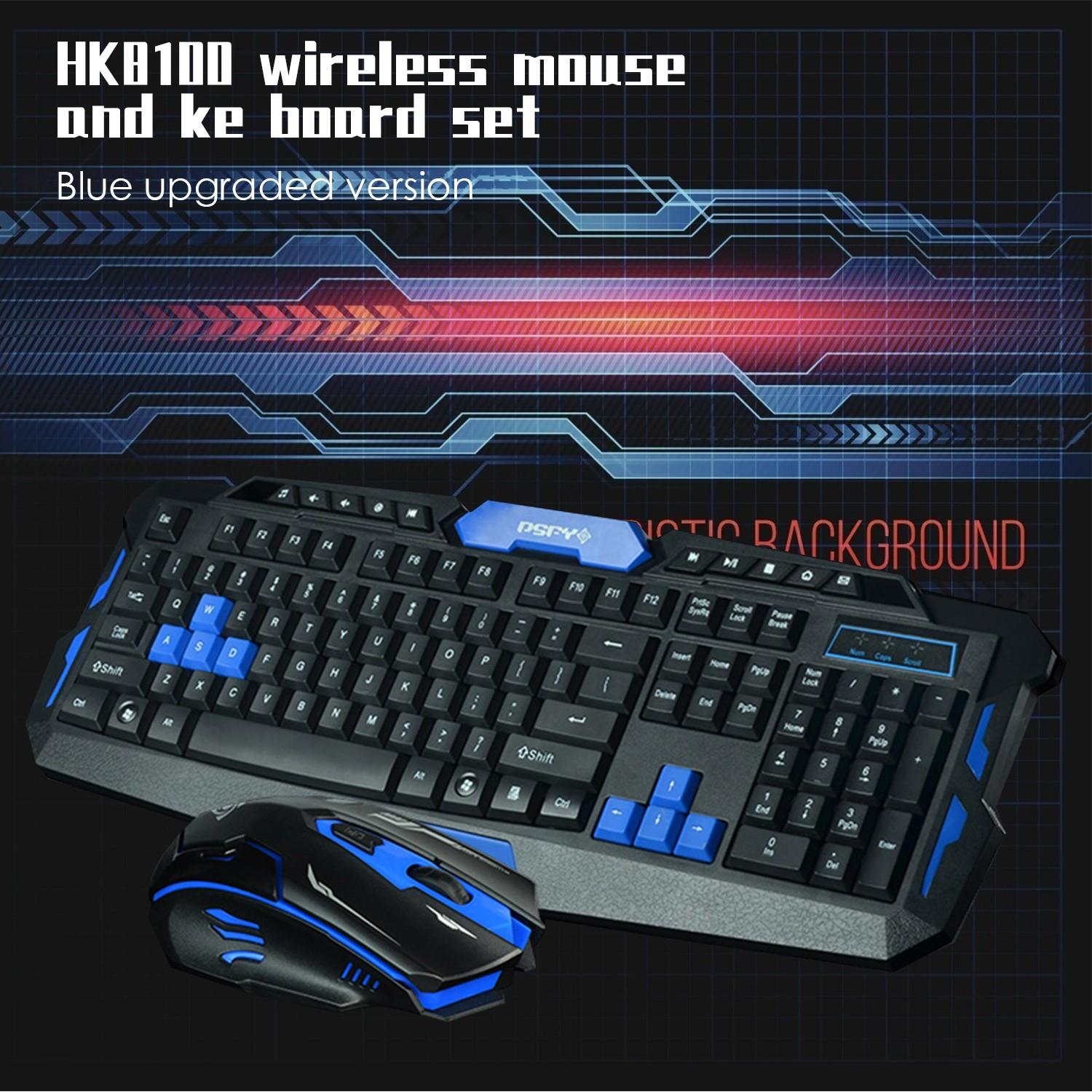 HK8100 Bộ Bàn Phím Chuột Không Dây 1200 DPI Giao Diện USB Bàn Phím Chơi Game Chuột Cho Máy Tính Máy Tính Cơ Khí Chuột Dành Cho Văn Phòng