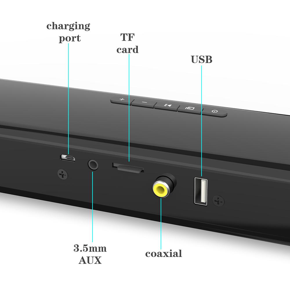 Thanh âm thanh không dây bluetooth hifi loa tv nhà hát sân nhà soundbar cho sản phẩm di động pc pc 3,5mm Color: 330X50X50mm BS28A