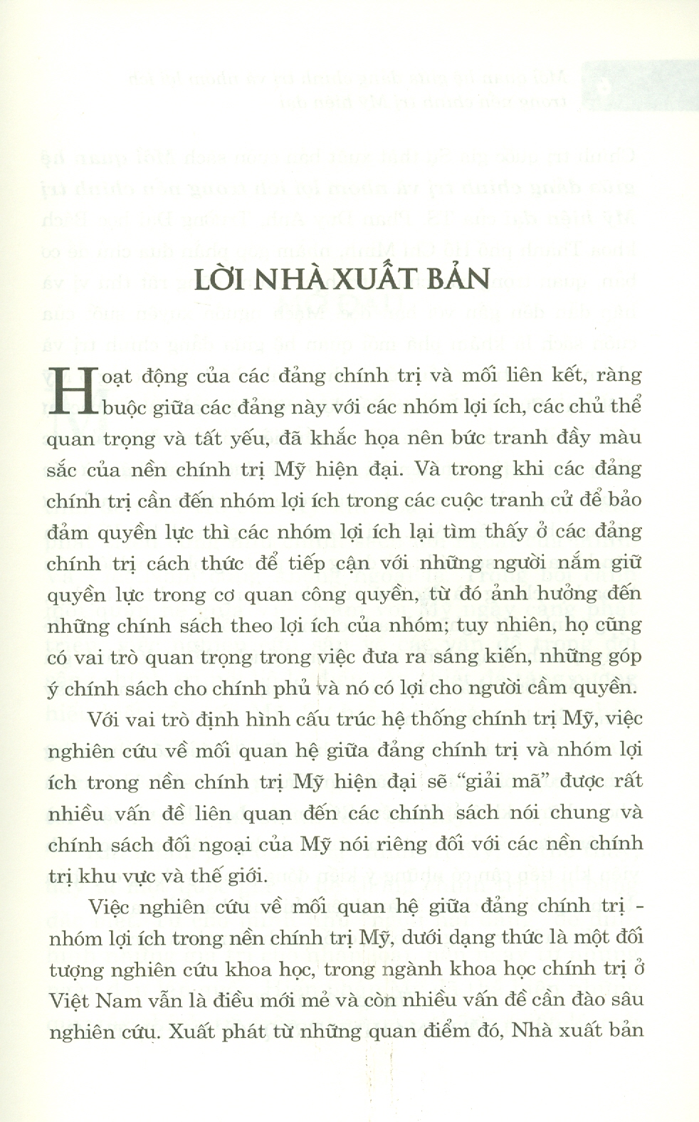 Mối Quan Hệ Giữa Đảng Chính Trị Và Lợi Ích Nhóm Trong Nền Chính Trị Mỹ Hiện Đại