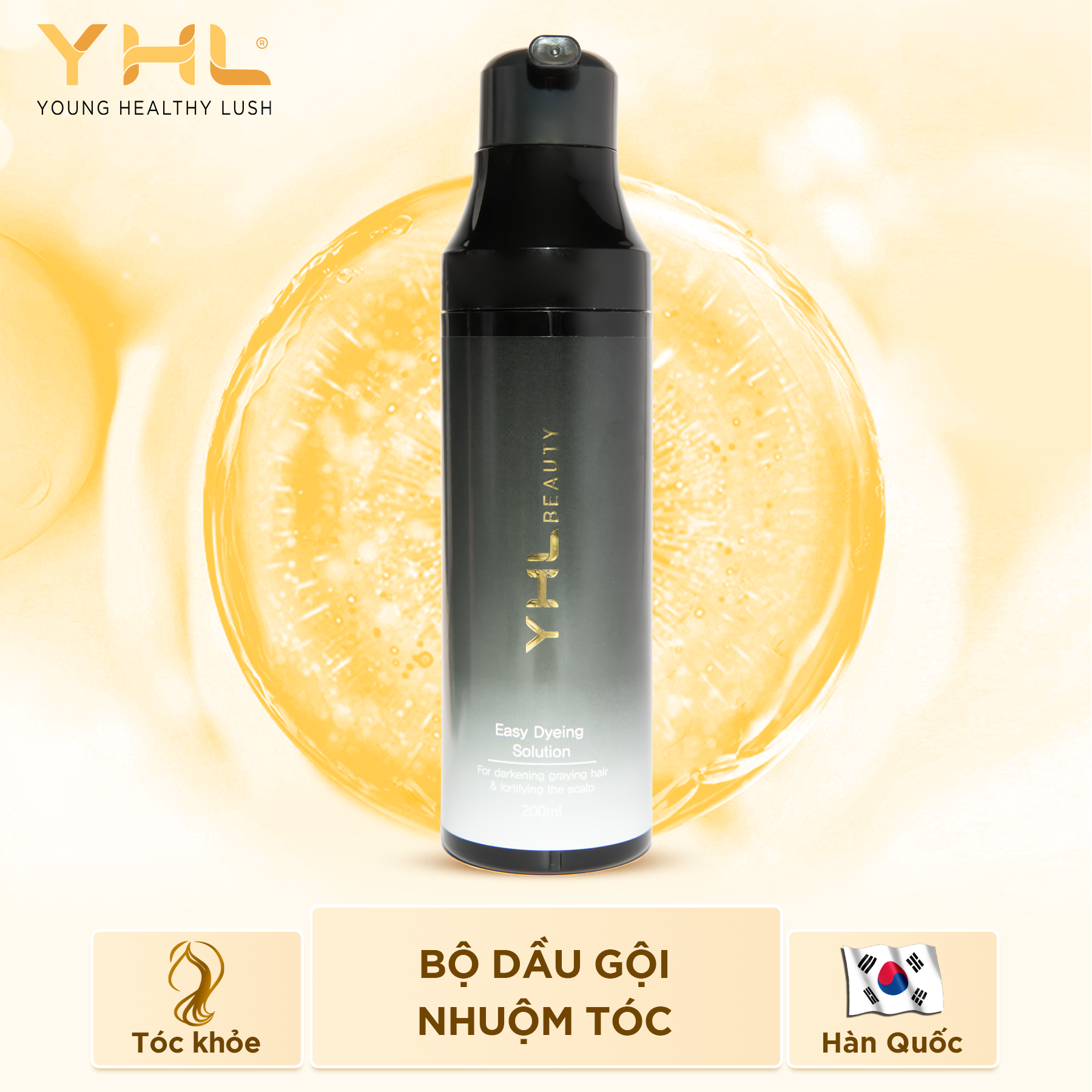 Bộ dầu gội nhuộm tóc hiệu YHL 200ml Hàn Quốc