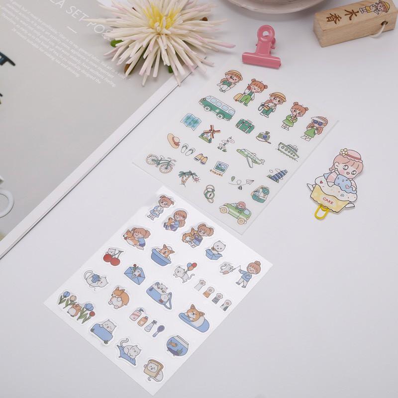 Set 2 tấm Sticker dễ thương theo chủ đề màu - MiuSua