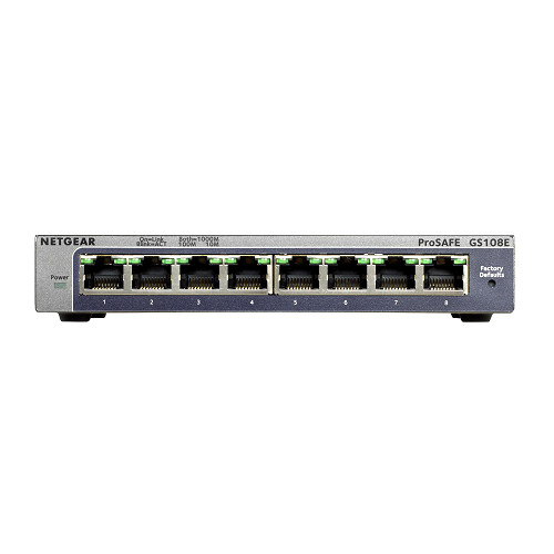 Bộ Chia Mạng Để Bàn 8 Cổng 10/100/1000M Gigabit Ethernet Smart Switch Netgear GS108E - Hàng Chính Hãng