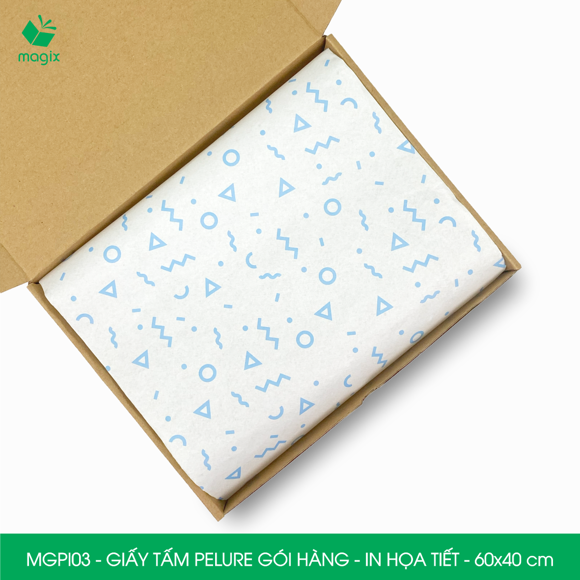 MGPI03 - Combo 100 tấm giấy Pelure gói hàng in họa tiết - 60x40 cm