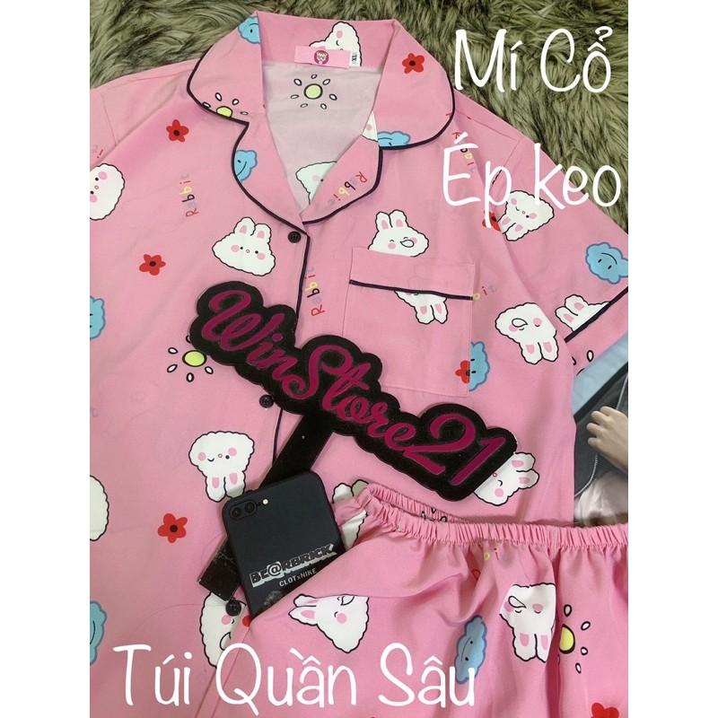 Đồ Bộ Pijama Lụa Hàn BigSize Lửng (60kg-75kg)_P1