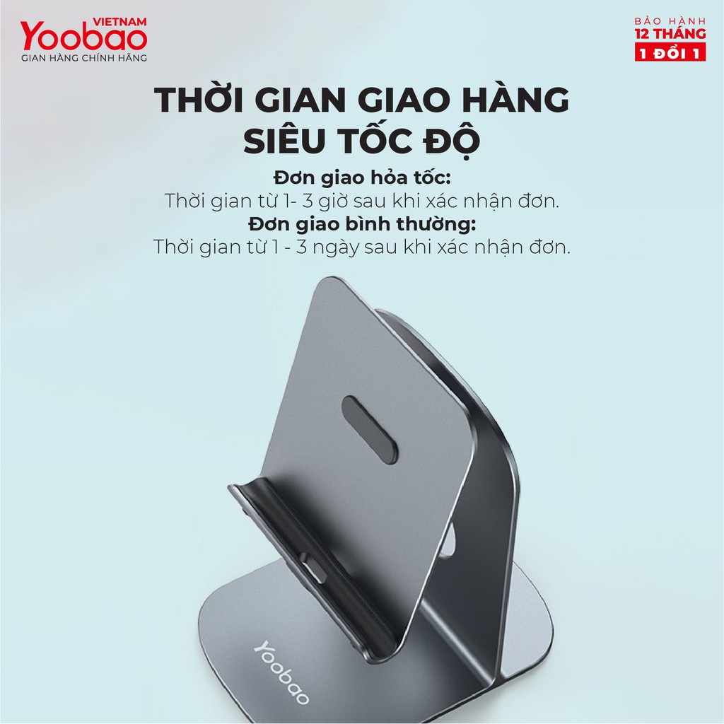 Giá đỡ điện thoại YOOBAO B5 - Đặt bàn - Hợp kim nhôm - Điều chỉnh độ cao - Hàng chính hãng