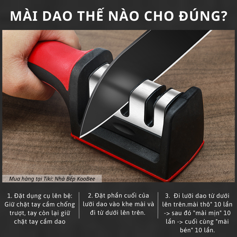 Dụng cụ mài dao kéo 3 rãnh tay cầm tiện lợi - Đồ mài dao siêu bén nhanh và hiệu quả NB53