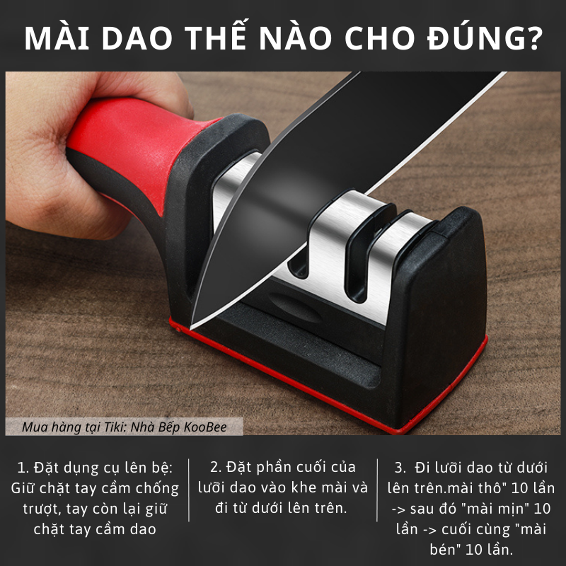 Dụng cụ mài dao kéo 3 rãnh (3 cấp độ) tay cầm tiện lợi - Đồ mài dao siêu bén nhanh và hiệu quả NB53