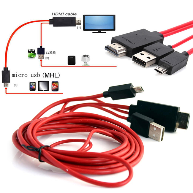 Cáp Truyền Hình Ảnh Từ Điện Thoại Lên Tivi HDMI MHL Dành Cho Android Cao Cấp AZONE