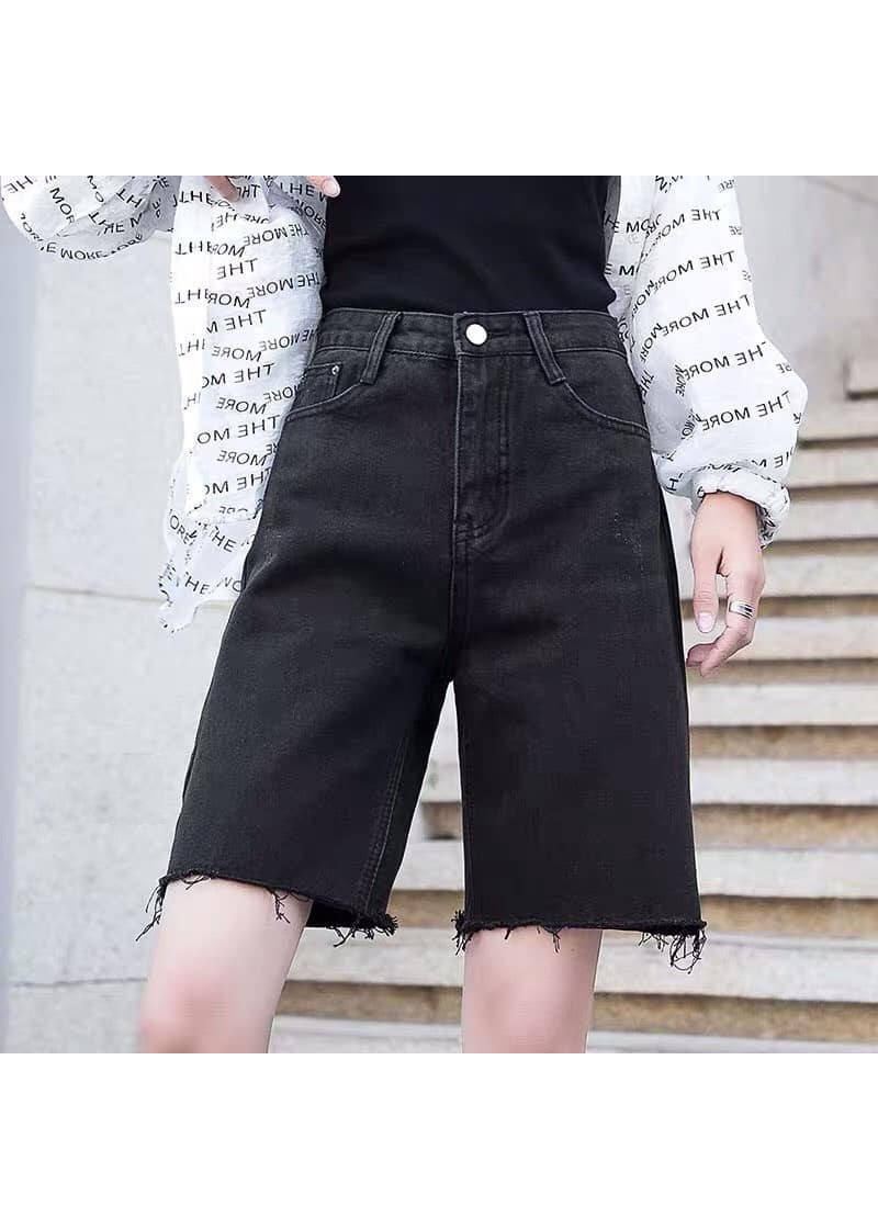 QUẦN SHORT NỮ NGỐ ĐEN TRƠN CO GIÃN - GV5276