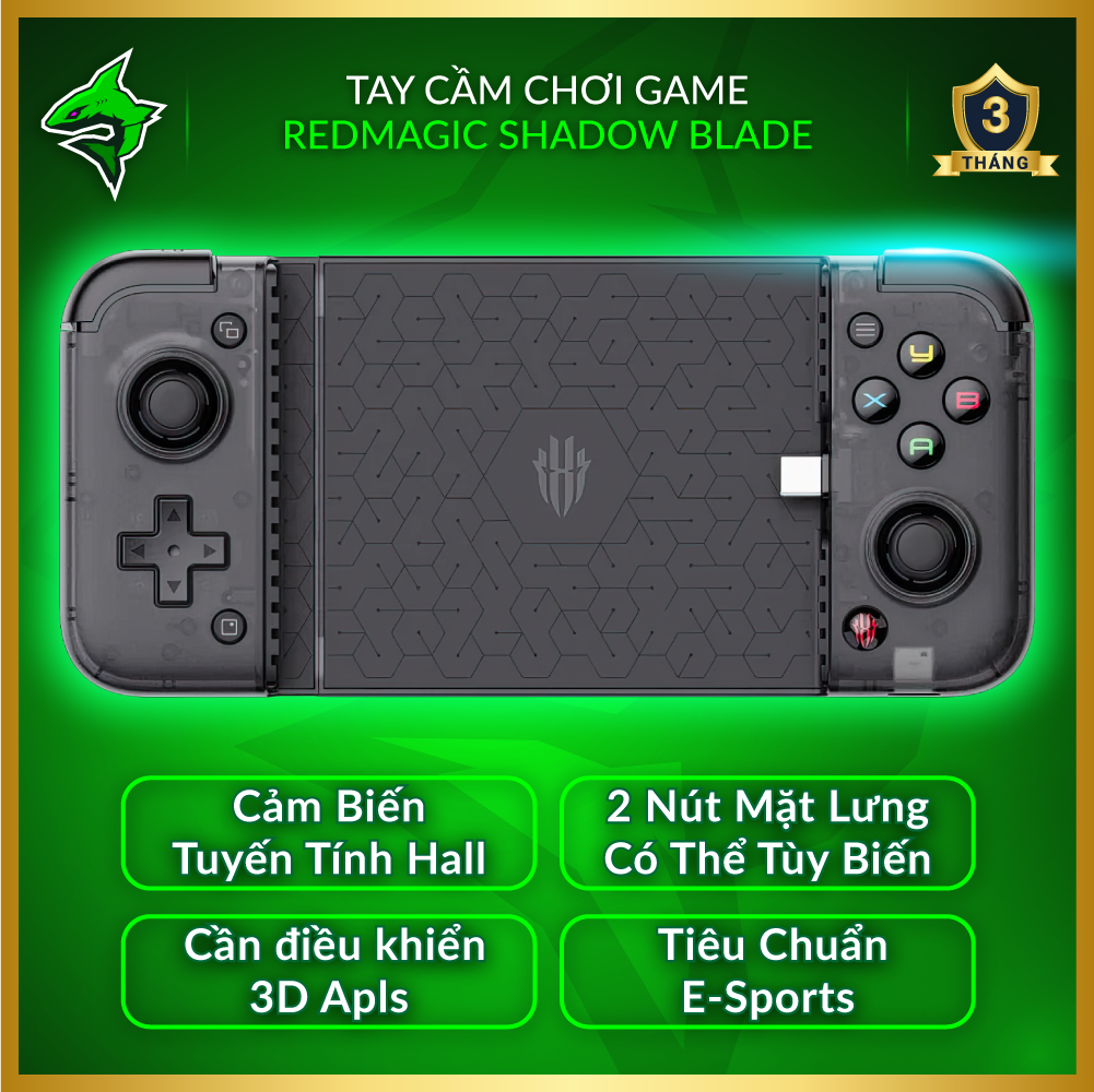 Tay Cầm Chơi Game Red Magic Shadow Blade 【Cảm Biến Tuyến Tính Hall ◆ Cần Điều Khiển 3D Apls ◆ Tiêu Chuẩn E-Sports】- Hàng Nhập Khẩu