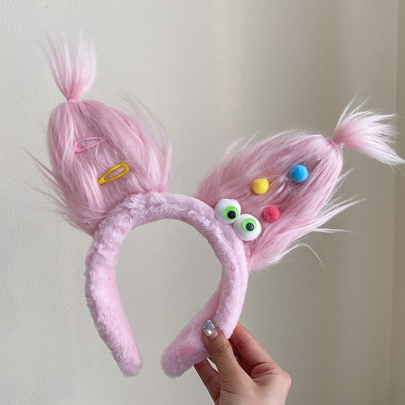 Bờm cute, bờm tóc gấu tóc dài đính kẹp, băng đô cài tóc phụ kiện trang điểm giữ tóc dễ thương, cài tóc gấu xinh