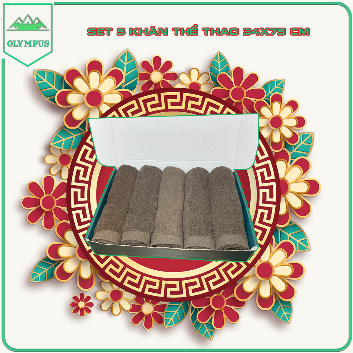 Set khăn gội đầu màu 100% cotton mềm mịn thấm hút ,khăn quấn ủ tóc , khăn lau đầu phù hợp phòng Gym thể thao OLYMPUS