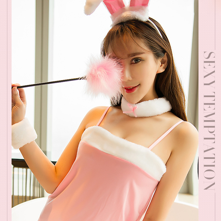 Cosplay thỏ nhung cao cấp xinh xắn - Màu hồng