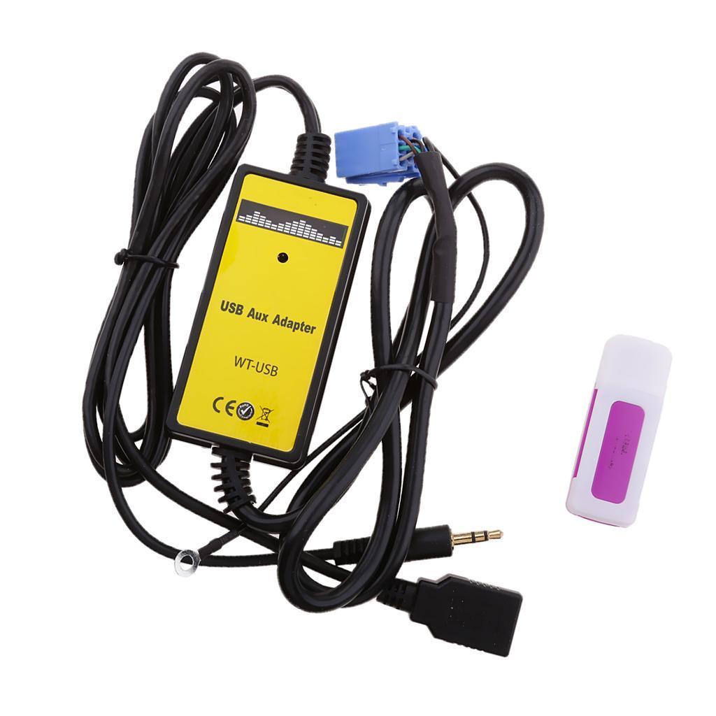 3.5mm MP3 Player AUX In Interface Adapter with USB Card Reader For
