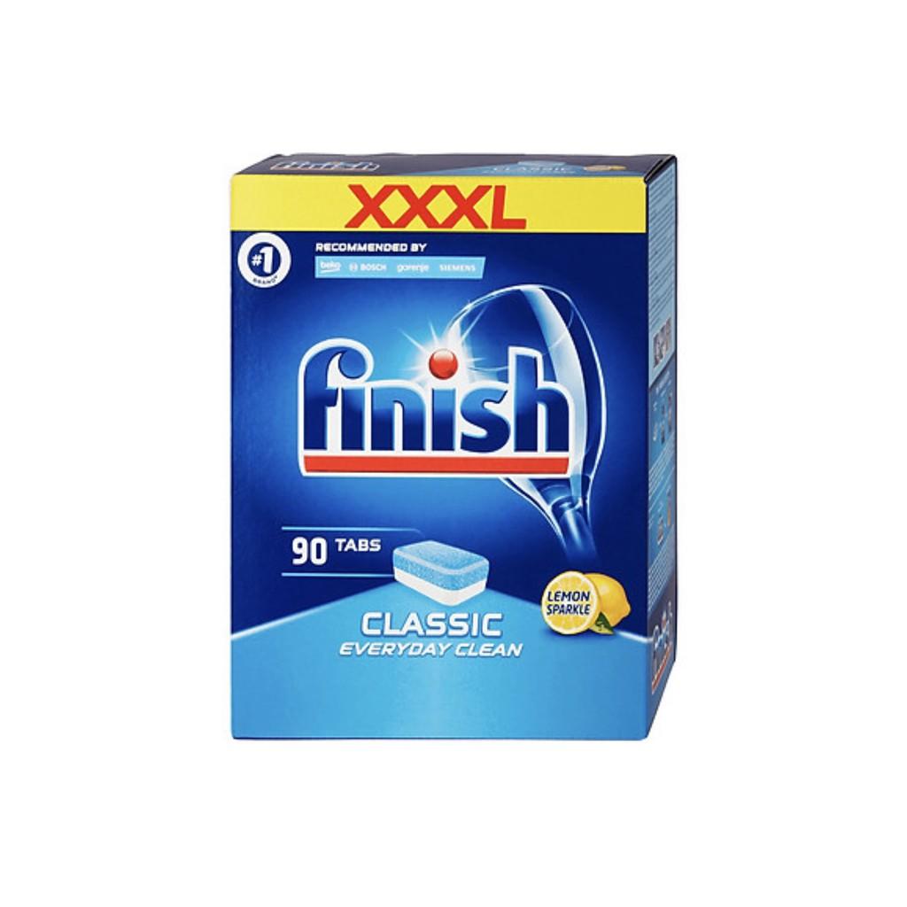 Viên rửa bát Finish Classic XXXL 90 viên hương chanh (mẫu mới)