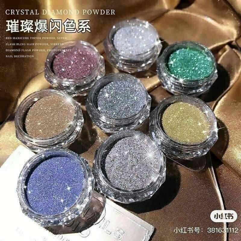 Nhũ flash 8 màu, nhũ bột flash