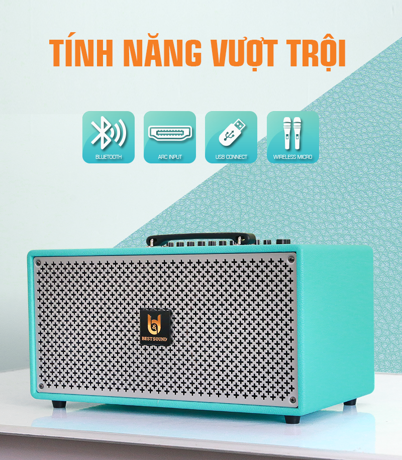 [ TẶNG KÈM 2 MICRO HỢP KIM ] Loa Kéo Bluetooth Xách Tay Bọc Da Nhỏ Gọn B&amp;D M6, Kiểu Dáng Hiện Đại, Trẻ Trung, Âm Thanh Sống Động - Hàng Chính Hãng