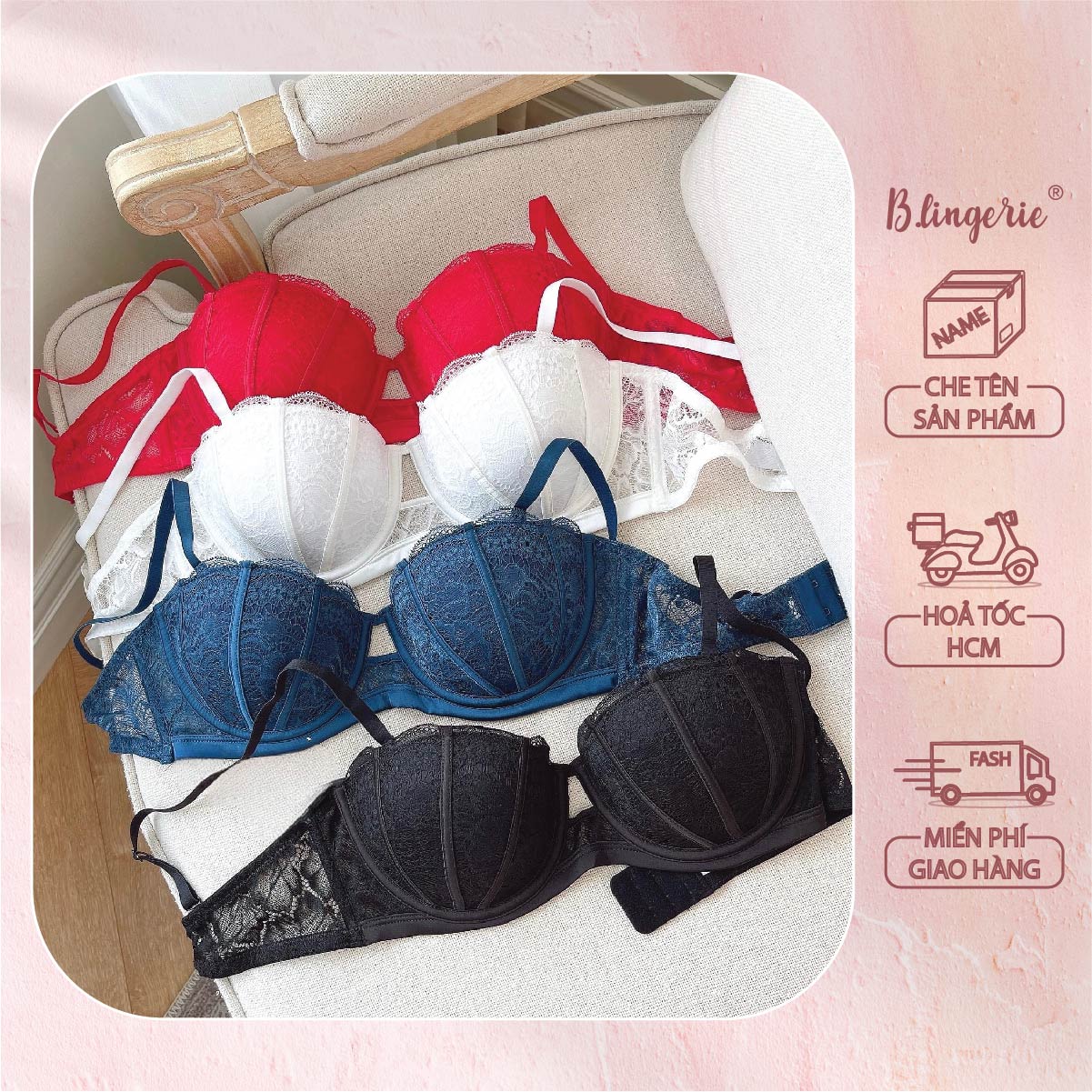 Bộ Đồ Lót Thiết Kế Ren Thoải Mái - B.Lingerie