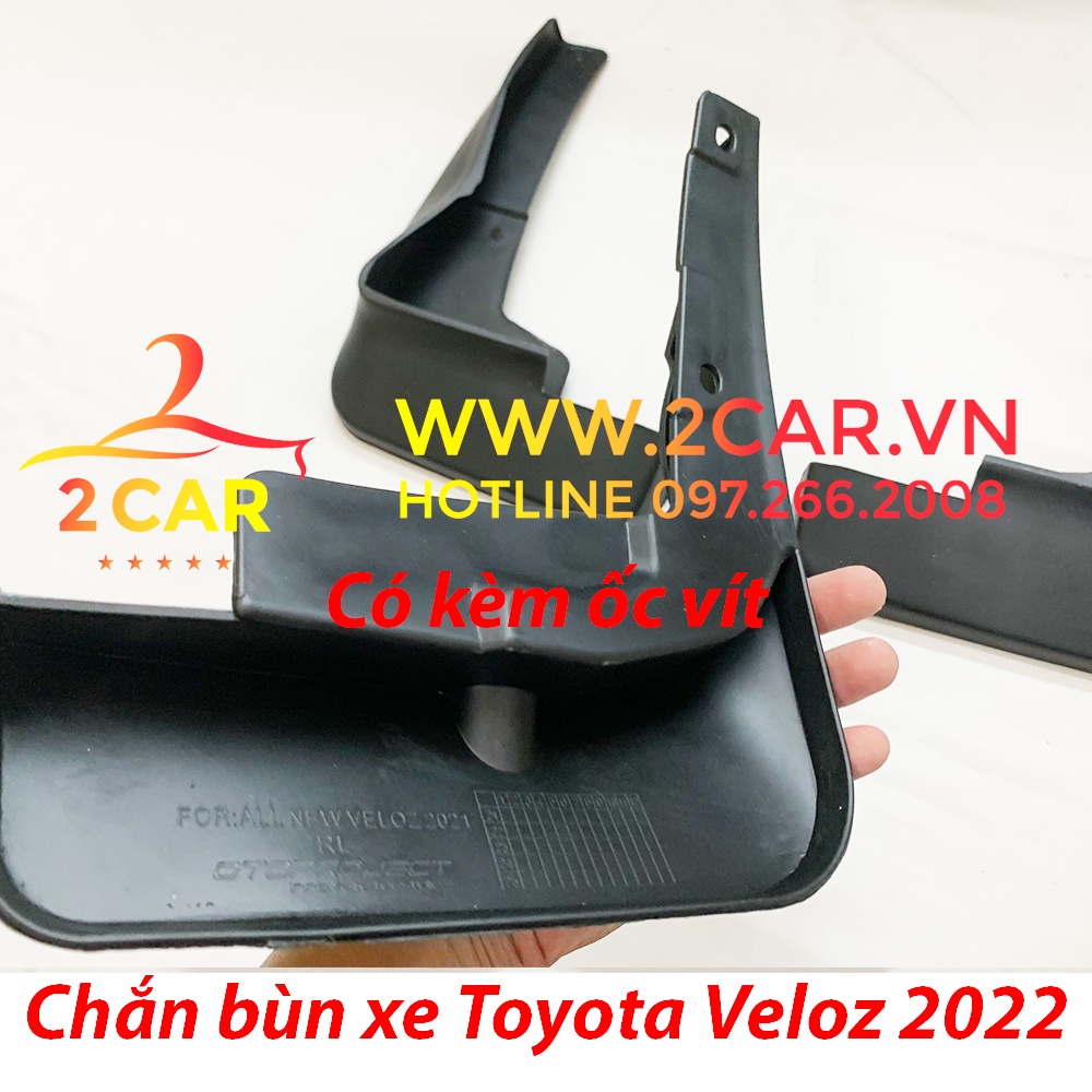 Chắn bùn bánh xe nhựa dẻo xe Toyota Veloz 2022, 2023 Bộ 4 chi tiết vừa khít form xe, kèm ốc vít