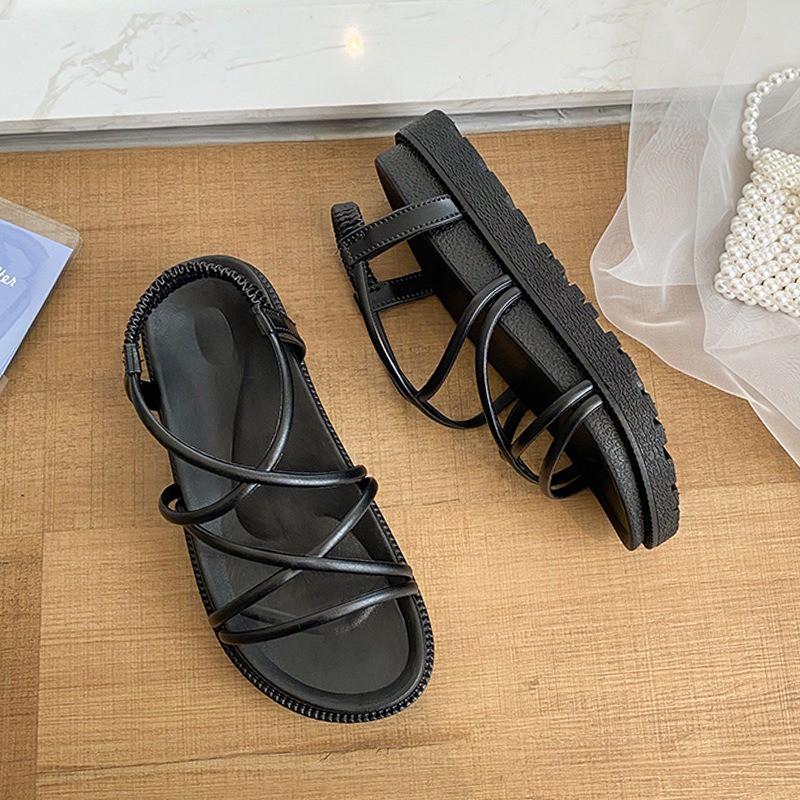 Giày Sandal Dây Chéo Đế Cao Dễ Thương - Giày Dây Đan Chéo Có Quai Hậu - Giày Nữ Tăng Chiều Cao Cực Xinh Dành Cho Nữ