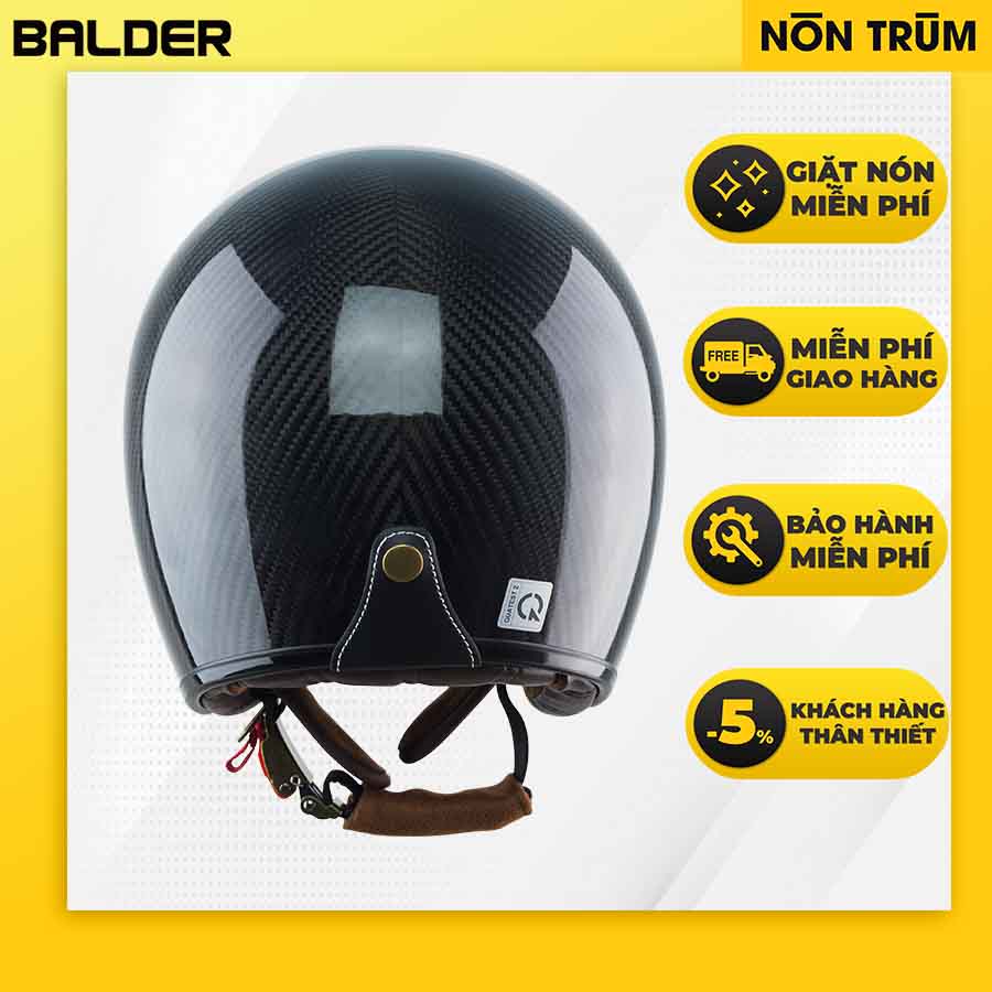 Mũ bảo hiểm 3/4 Balder sợi carbon siêu nhẹ được phân phối tại hệ thống Nón Trùm