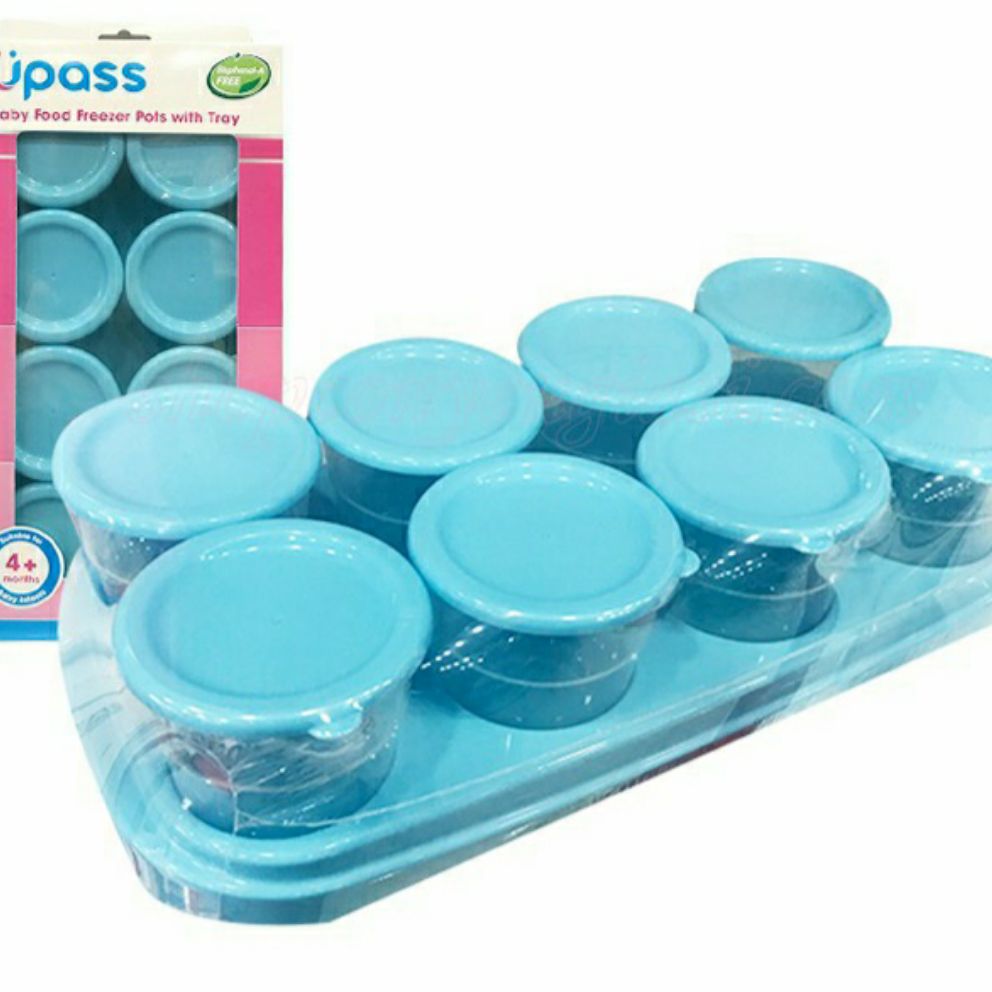 Bộ 8 Khay Trữ Đông Đồ Ăn Dặm Cho Bé UPASS UP0070N ( Màu Xanh) - Chất Liệu Nhựa Cao Cấp Không BPA An Toàn Cho Bé- Tặng Kèm 1 Túi Trữ Sữa UNIMOM