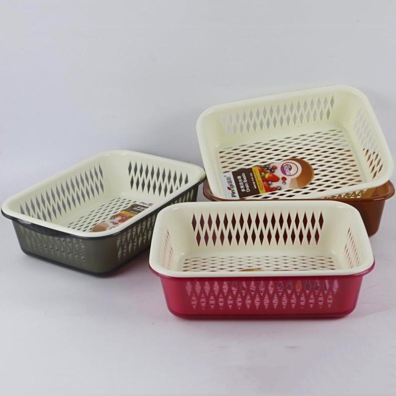 Rổ chứ nhật nhựa 2 lớp cao cấp ,rổ đựng rau củ quả,rổ úp bát 2 cỡ GDTH