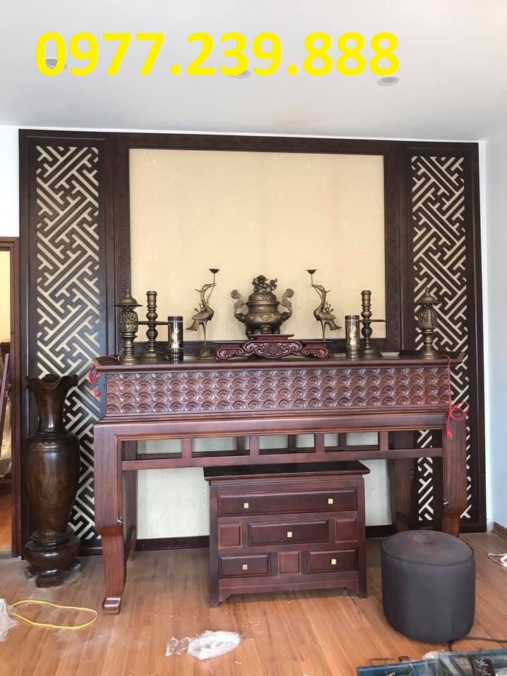Bàn thờ chung cư gỗ gụ lào 153cm