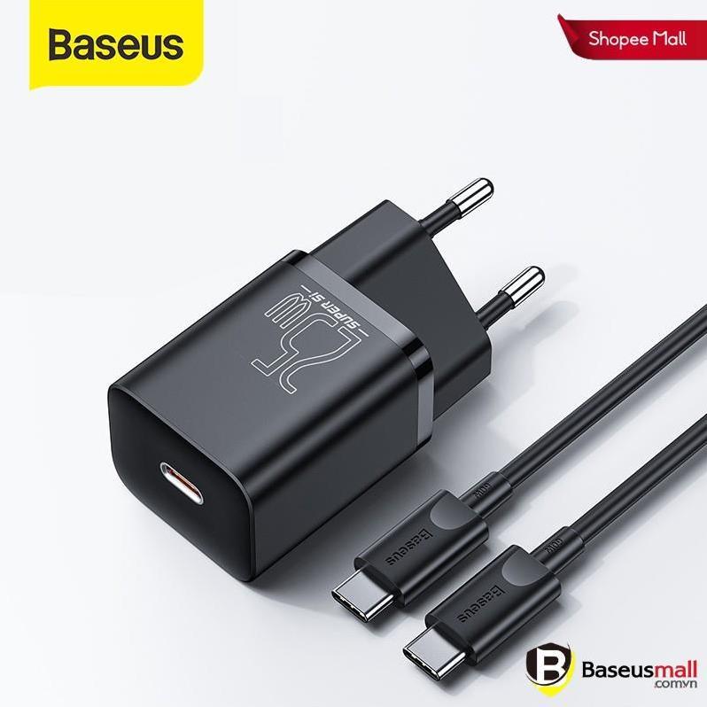 Bộ cốc sạc nhanh kèm cáp C to C Baseus Super Si Quick Charger 1C 25W Sets - Hàng chính hãng