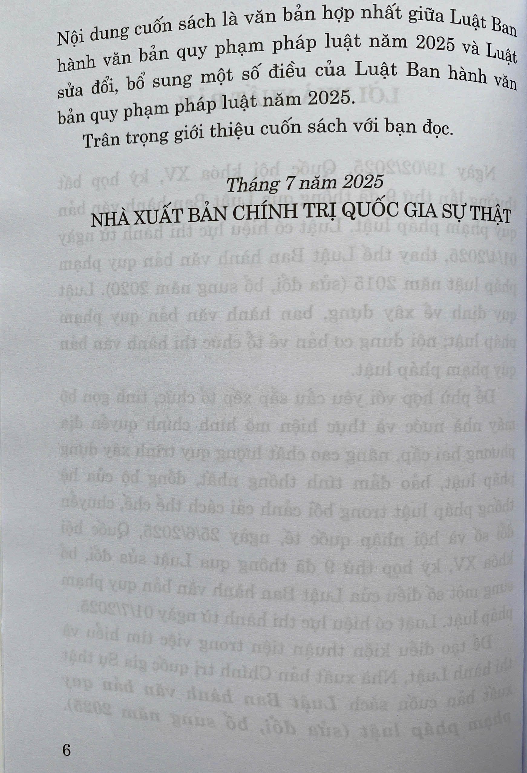 Luật Ban Hành Văn Bản Quy Phạm Pháp Luật ( Sửa đổi, bổ sung năm 2025)