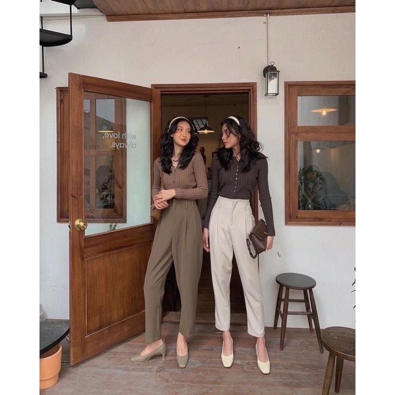 Quần B316 baggy 2 khuy lệch chất vải cao cấp quần tây âu công sở form dáng đẹp chuẩn từng đường kim mũi chỉ 8316