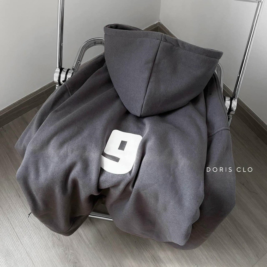 Áo Khoác Hoodie Nỉ Bông Unisex WISH màu XÁM  Nam nữ unisex/Áo hoodie có mũ form rộng, Áo Hoodie nỉ chữ WISH-9 màu xám unisex ảnh thật, Áo Khoác Hoodie Nỉ Form Rộng Mũ To Số 9 Wish Chất Nỉ Dày Hot Trend Unisex Nam Nữ