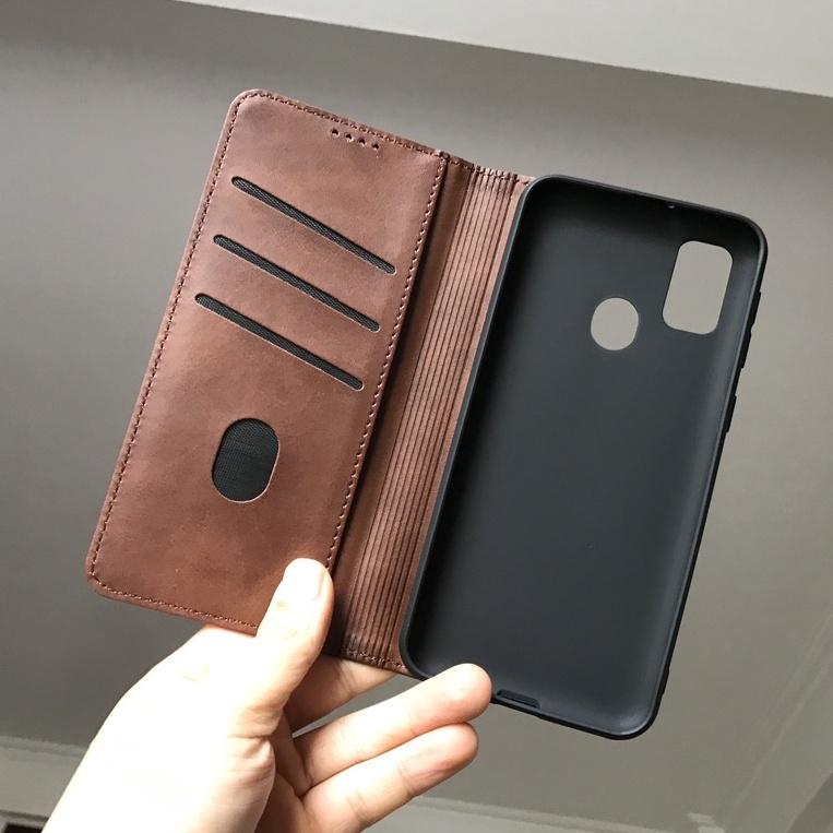 Bao da ốp lưng dàm cho oppo A16 A15 A16k Reno 6 Reno 7 4G Oppo A57 A96 kèm ví nắp gập da thật mềm mịn