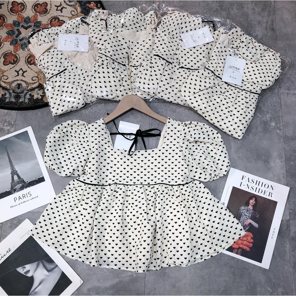 Áo tiểu thư baby tim xinh xinh