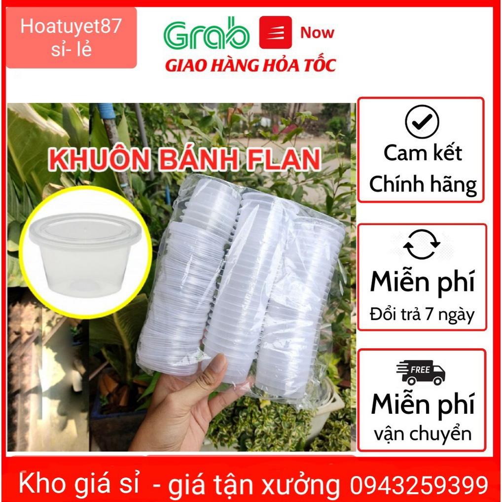 TẶNG KÈM NẮP Lốc 50 khuôn nhựa đổ bánh flan - Hủ sữa chua, rau câu