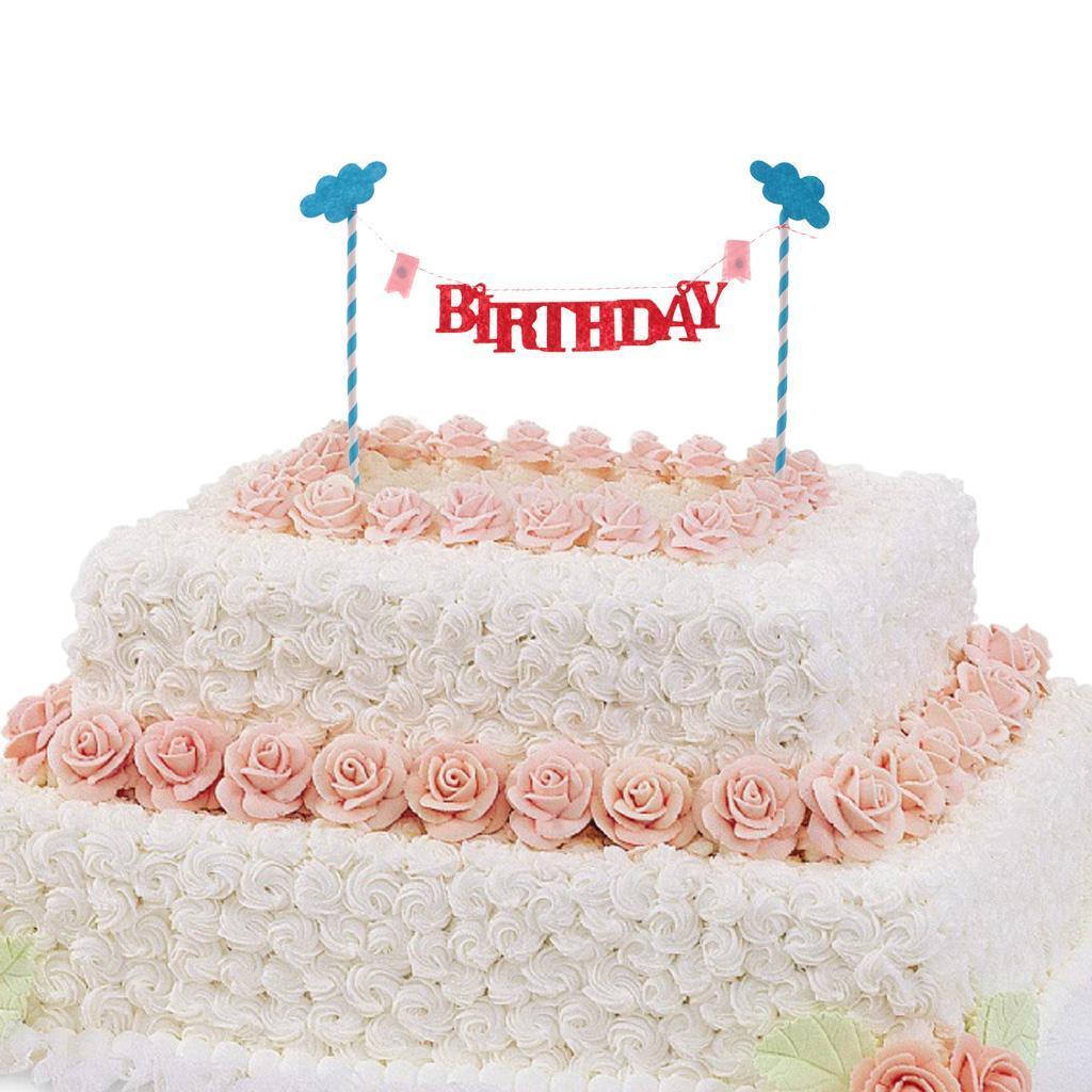 10 Pieces HAPPY BIRTHDAY Cloud Cake Topper Cake Banner Cake Centerpieces