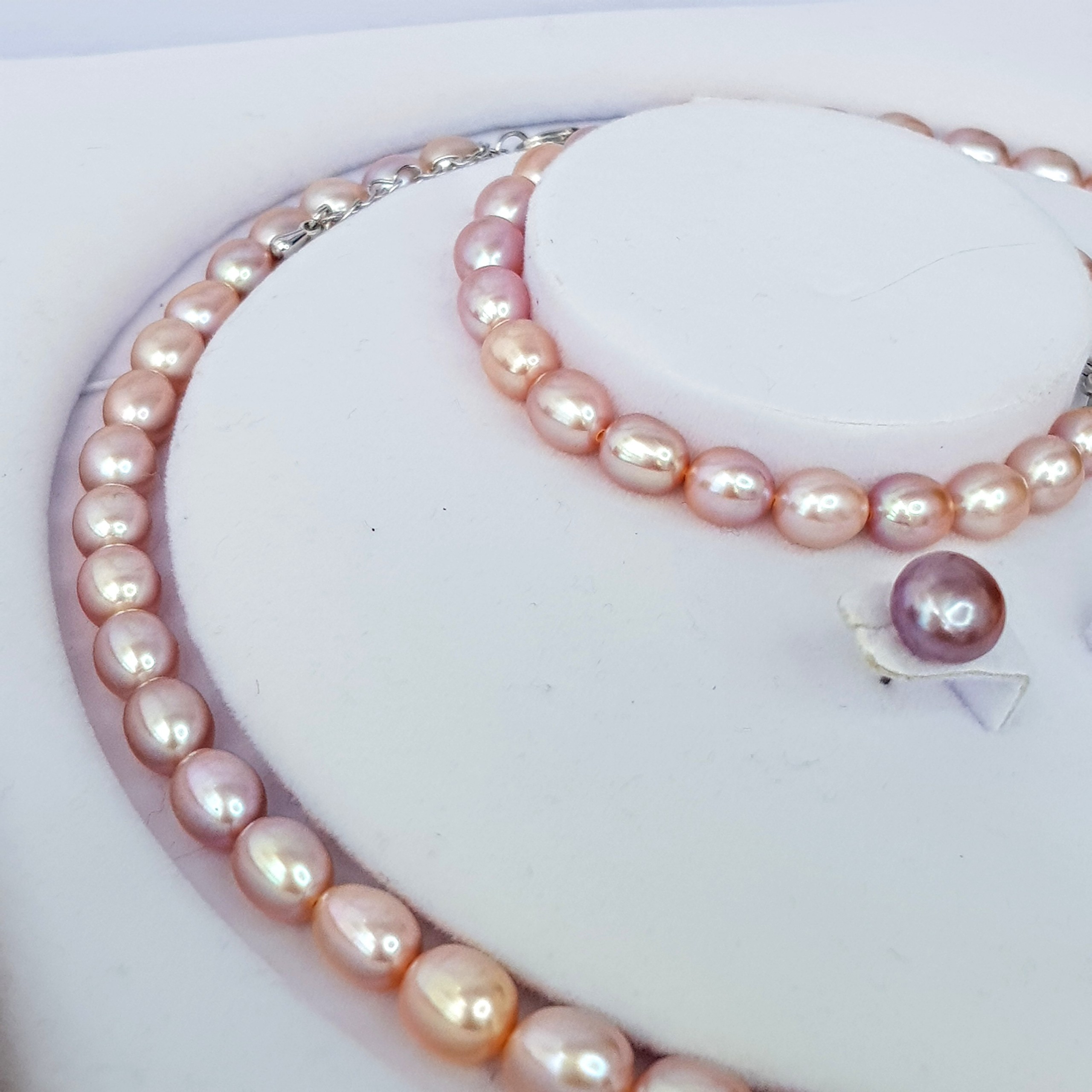 Bộ Trang Sức Ngọc Trai Thiên Nhiên 3M - Chuỗi Đơn - Trang Sức Cô Tấm - PEARL MANGO - COTAM3303 - Tím Hồng + Tặng Kèm 5 Phụ Kiện Bảo Dưỡng Dự Phòng