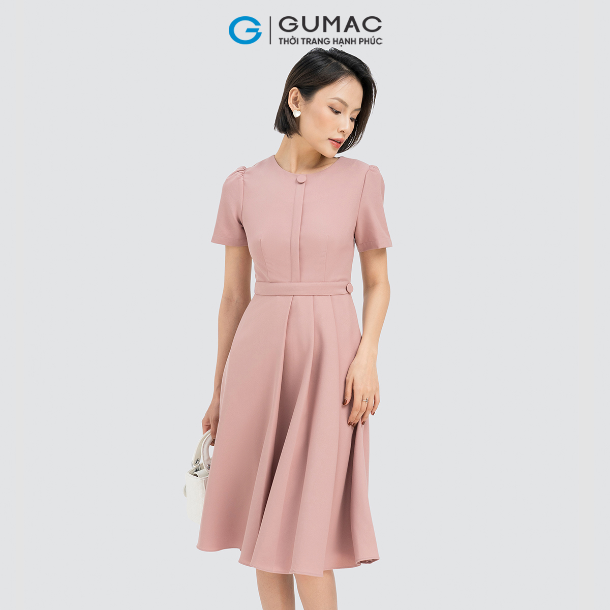Đầm 2 nút eo GUMAC DD04027