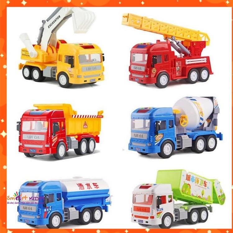 Bộ đồ chơi ô tô mô hình các loại xe xây dựng: máy xúc, xe tải, cần cẩu... cho trẻ em, đồ chơi cho bé thoả sức sáng tạo