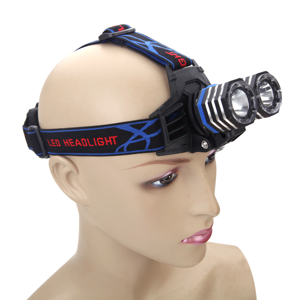 Đèn LED Đội Đầu 4 Chế Độ 4000LM Cho Cắm Trại Đi Bộ Đường Dài + Sạc Xe Hơi